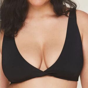 Andie The Belmar Top Triangle Bikini NWT Black Size Small